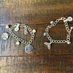 Pearl link charm bracelets