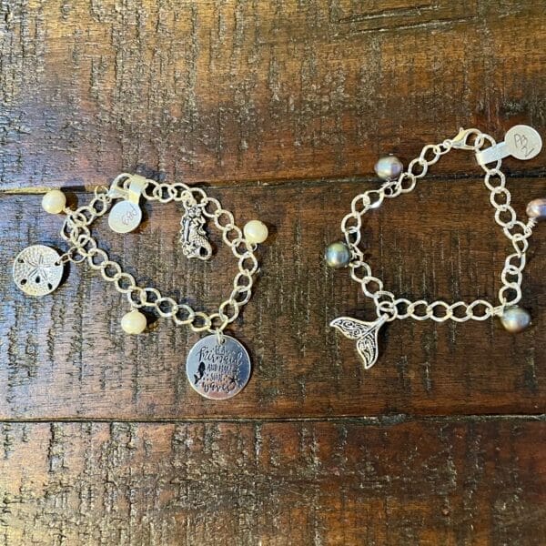 Pearl link charm bracelets