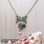 Delicate green sea glass with turtles Necklace - Image 2