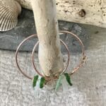 Big hoops w grn sea glass