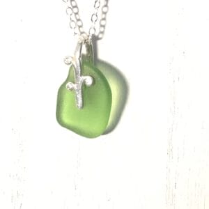 Light green sea glass necklace