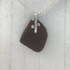 Large Brown Sea glass necklace
