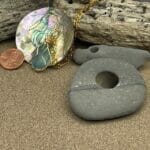 Turquoise sea glass necklace with gold wire wrap, size