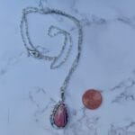 Rhodochrosite Silver Pendant, size