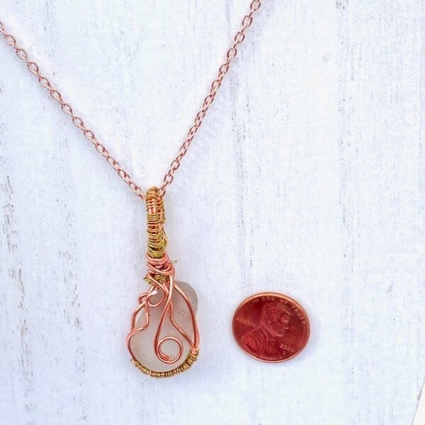 Sea glass, copper wire wrapping