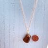 Brown nugget sea glass necklace