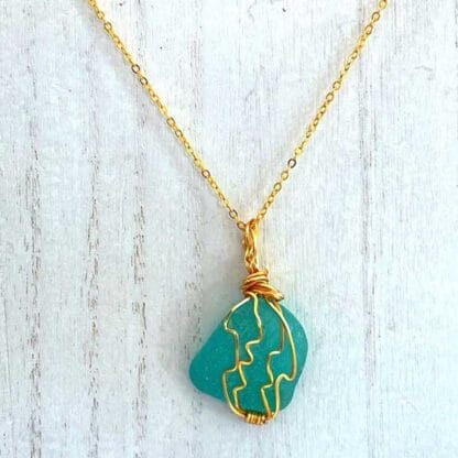 Turquoise gold necklace