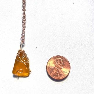 Gold sea glass necklace