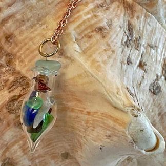 Mini bottle sea glass necklace