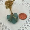 Turquoise gold heart, size