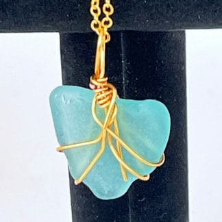 turquoise gold heart necklace