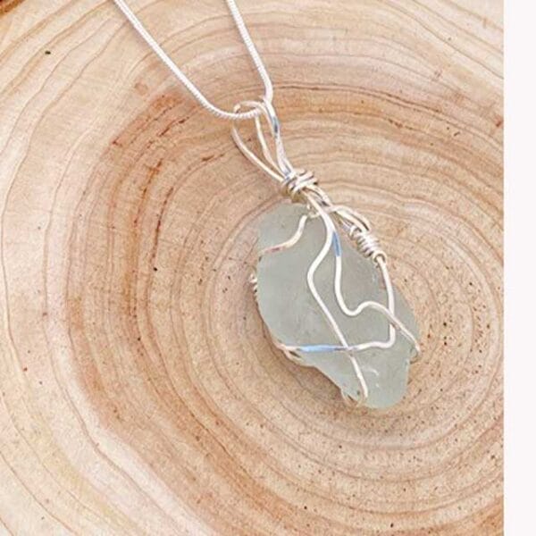 Sea foam sea glass necklace