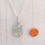 Sea Foam wire wrap sea glass, size