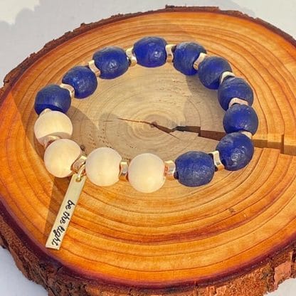 Cobalt blue bead aromatherapy bracelet