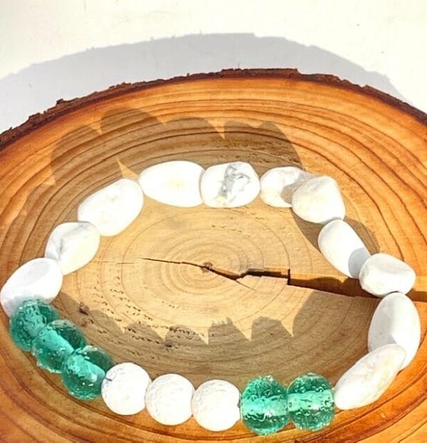 Howlite lava bead bracelet