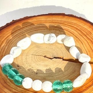 Howlite lava bead bracelet
