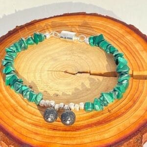 Malachite lava bead br