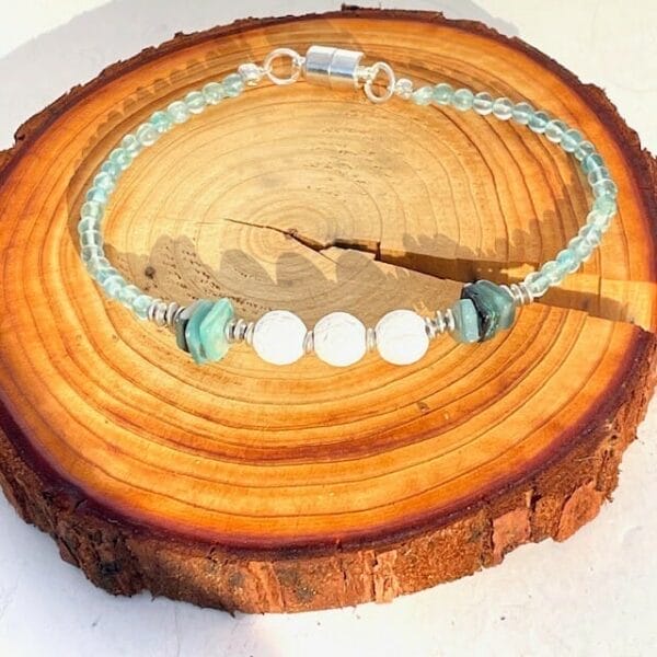 Apatite lava bead brac