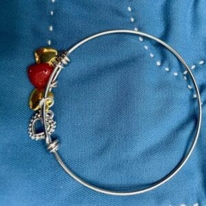 Heart Bangle Charm Bracelet