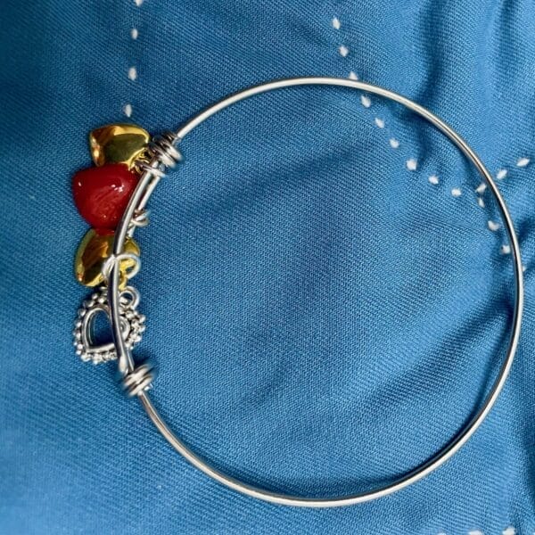 Heart Bangle Charm Bracelet