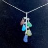 Sea glass cluster necklace, different view