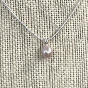 Lavender pearl necklace & earring set