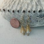 Gold capped pearl earrings, size