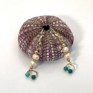 Pearl and turquoise earrings