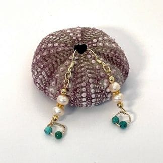 Pearl and turquoise earrings