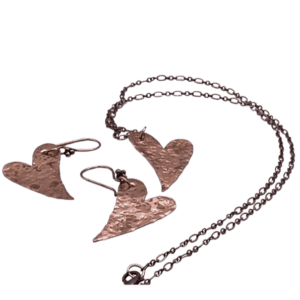 Copper heart set, flat