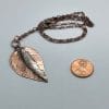 Copper leaf pendant, size
