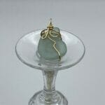 Sea foam sea glass necklace gold wire wrap - Image 3