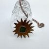 Copper Sun sea glass pendant, view