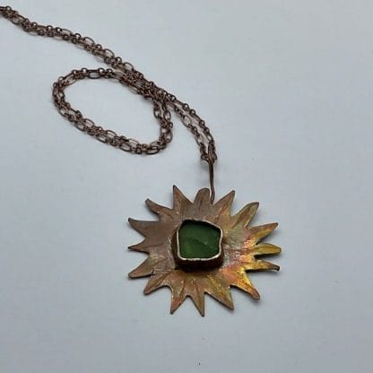 Sun sea glass pendant
