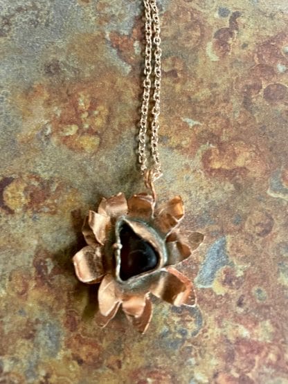 Sunflower sea glass necklace