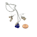 Blue sea glass white pea, sizerls set