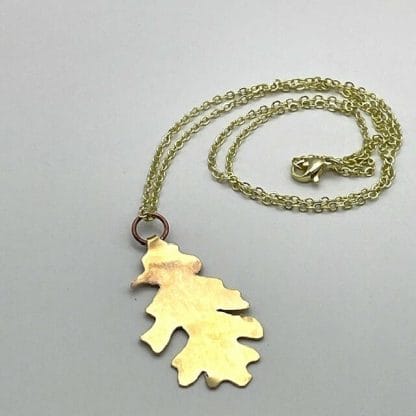 Brass Oak leaf pendant,