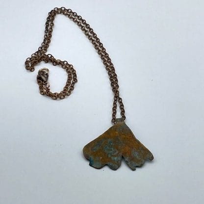 Copper ginko pendant