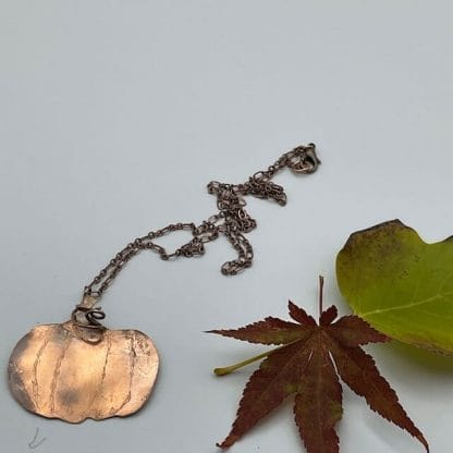 Copper pumpkin necklace