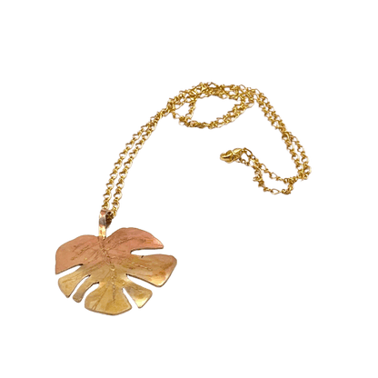 Tropical leaf necklace