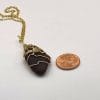 Brown sea glass necklace, size