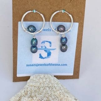 Peacock pearl earrings