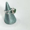 Green sea glass crossover ring, side view