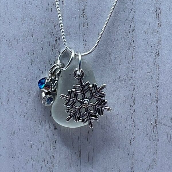 Snowflake Sea Glass Necklace