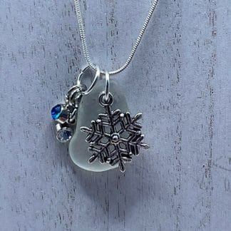 Snowflake Sea Glass Necklace