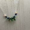 Multiicolor Sea Glass Necklace in Green and Blue, size