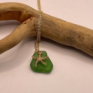 Sea glass with starfish necklace