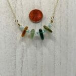 Amber and Green Sea Glass Necklace, size