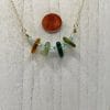 Amber and Green Sea Glass Necklace, size