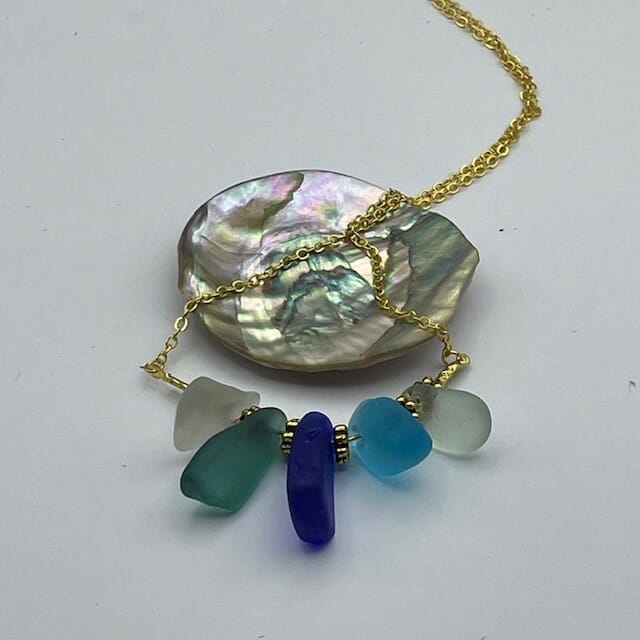 Multicolor Sea Glass Necklace, view